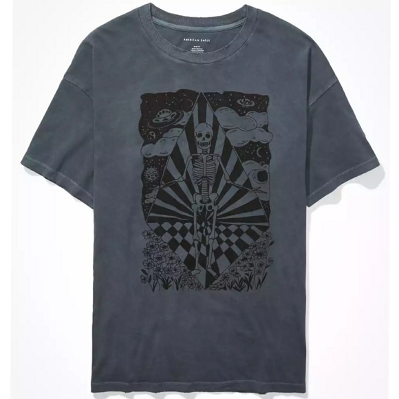 Ae Oversized Graphic Tshirt Skeleton 